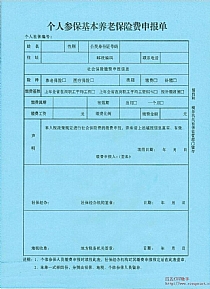 个人参保基本养老保险费申报单