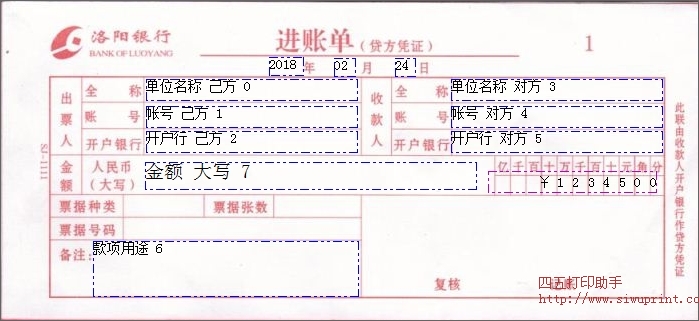 洛阳银行进账单